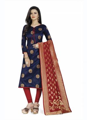 Grab These Suit in Fine Colored Pair With Bottom And Dupatta.These Top And Dupatta Are Fabricated On Banarasi Silk Pair With Banarasi Silk Bottom.Its Beautified With Wevon Jacquard Designer.