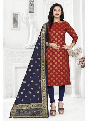 Grab These Suit in Fine Colored Pair With Bottom And Dupatta.These Top And Dupatta Are Fabricated On Banarasi Silk Pair With Tafetta Silk Bottom.Its Beautified With Wevon Jacquard Designer.