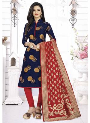 Grab These Suit in Fine Colored Pair With Bottom And Dupatta.These Top And Dupatta Are Fabricated On Banarasi Silk Pair With Tafetta Silk Bottom.Its Beautified With Wevon Jacquard Designer.