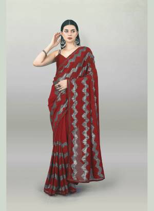 Attrective Look These Party Wear Saree in Fine Colored.These Saree Are Georgette And Blouse is Mono Banglori Fabricated.Its Beautified With Designer Heavy Sequance Embroidery Work Lace Border.