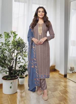 Garb These Designer Suits in Fine Colored Pair With Dupatta.These Top And Dupatta Are Fabricated On Georgette Pair With Dull Santoon Bottom.Its Beautified With Designer Sequance,Thread Embroidery Work