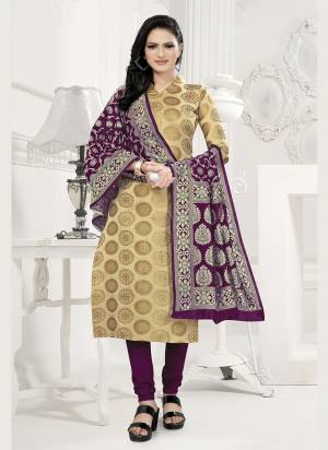 Grab These Suit in Fine Colored Pair With Bottom And Dupatta.These Top And Dupatta Are Fabricated On Banarasi Silk Pair With Tafetta Silk Bottom.Its Beautified With Wevon Jacquard Designer.