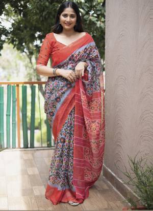 Attrective These Fastival Wear Saree in Fine Colored.These Saree And Blouse is Fabricated On Linen.Its Beautified With Designer Digital Printed.