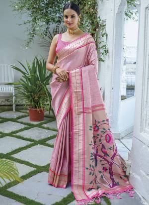 Attrective Looking These Party Wear Saree in Fine Colored.These Saree And Blouse is Fabricated On Soft Kanjivaram Silk.Its Beautified With Paithani Wevon Designer.