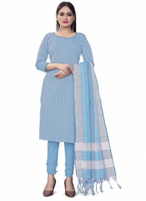 Garb This Suits In Lovely Color.Its Pretty Top Is Cotton Based Paired Bottom Cotton And Cotton Fabricated Dupatta Are Wevon Designer. Which Gives An Attractive To The Dress.