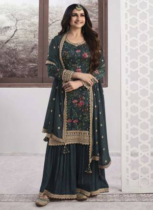 Attrective Looking These Sharara Suit in Fine Colored Pair With Bottom And Dupatta.These Top Are Georgette And Dupatta Are Fabricated On Fancy Pair With Fancy Bottom.Its Beautified With Designer Digital Printed With Heavy Embroidery Work.