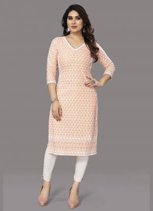 Attrective These Beautiful Looking Readymade Kurti.These Kurti is Fabricated On Chiffon.Its Beautified With Designer Chikan Thread Embroidery Work.