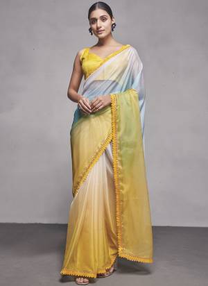 Attrective These Fancy Saree in Fine Colored.These Saree Are Organza And Blouse is Fabricated On Art Silk Pair.Its Beautified With Padding Disigner.