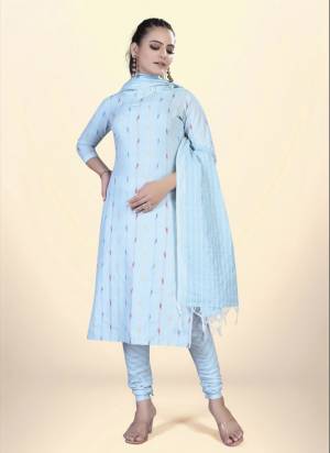 Garb This Suits In Lovely Color.Its Pretty Top Is Cotton Based Paired Bottom Cotton And Cotton Fabricated Dupatta Are Wevon Designer. Which Gives An Attractive To The Dress.