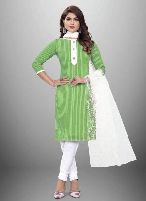 Garb This Suits In Lovely Color.Its Pretty Top Is Cotton Based Paired Bottom Cotton And Cotton Fabricated Dupatta Are Wevon Designer. Which Gives An Attractive To The Dress.