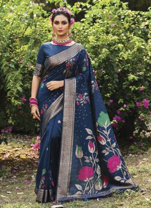 Attrective Looking These Party Wear Saree in Fine Colored.These Saree And Blouse is Fabricated On Soft Tusser Silk.Its Beautified With Meenakari Wevon Designer.