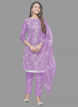 Attrective This Suits In Lovely Color.Its Pretty Top Is Organza Based Paired Bottom Santoon And Organza Fabricated Dupatta Are Designer Embroidery Work. Which Gives An Attractive To The Dress.