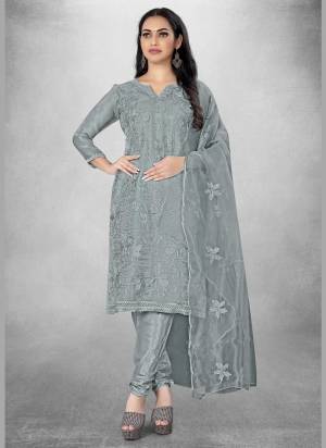 Attrective Looking This Suits In Lovely Color.Its Pretty Top Is Organza Based Paired Bottom Santoon And Organza Fabricated Dupatta Are Designer Embroidery Work. Which Gives An Attractive To The Dress.