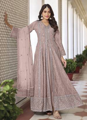 Attrective Looking These Anarkali Suit in Fine Colored Pair With Bottom And Dupatta.These Top Are Faux Georgette And Dupatta Are Fabricated On Organza Pair With Dull Santoon Bottom.Its Beautified With Heavy Designer Sequance,Thread Embroidery Work.