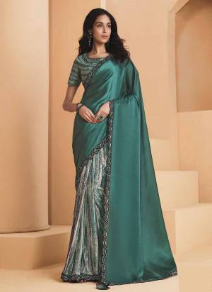 Look Attrective These Designer Party Wear Saree in Fine Colored.These Saree Are Crepe Satin Silk And Blouse Silk Taffeta is Fabricated.Its Beautified Digital Printed,Heavy Designer Sequance Embroidery Work.