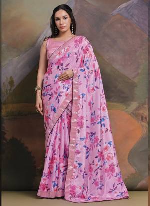 Grab These Festive Wear Saree in Fine Colored.These Saree is Fabricated On Chinon Pair With Art Silk Blouse.Its Beautified Designer Printed With Embroidery Work Lace Border.