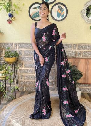 Attrective These Fancy Party Wear Saree in Fine Colored.These Saree Are Georgette And Blouse is Art Silk Fabricated.Its Beautified With Designer Thread,Sequance Embroidery Work.