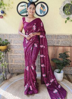 Attrective These Fancy Party Wear Saree in Fine Colored.These Saree Are Georgette And Blouse is Art Silk Fabricated.Its Beautified With Designer Thread,Sequance Embroidery Work.