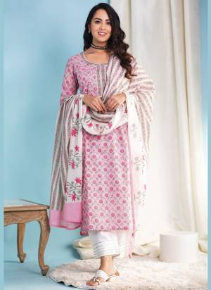 Grab These Beautiful Designer Readymade Suits.These Top And Bottom is Fabricated On Cotton And Kota Doria Dupatta.Its Beautified With Designer Printed.