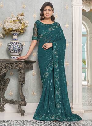 Attrective These Fancy Party Wear Saree in Fine Colored.These Saree And Blouse is Fabricated On Faux Georgette Pair.Its Beautified With Heavy Sequance Embroidery Work.