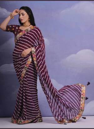 Grab These Festive Wear Saree in Fine Colored.These Saree is Fabricated On Georgette Pair With Mono Banglori Blouse.Its Beautified Designer Laheriya Printed With Sequance,Coding Work Lace Border,Blouse.