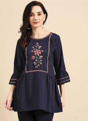 Attrective These Beautiful Looking Readymade Short Kurti.These Kurtis Fabricated On Viscose Rayon.Its Beautified With Designer Embroidery Work.