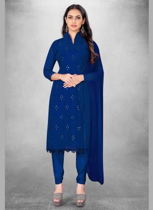 Garb This Suits In Lovely Color.Its Pretty Top Is Georgette Based Paired Bottom Santoon And Nazmin Fabricated Dupatta Are Designer Embroidery Work. Which Gives An Attractive To The Dress.