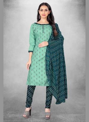 Attrective This Suits In Fine Color.Its Pretty Top Is Cotton Slub Based Paired Bottom Cotton And Nazmin Fabricated Dupatta Are Designer Printed. Which Gives An Attractive To The Dress.