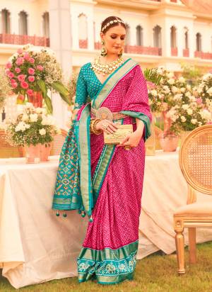 Looking These Party Wear Saree in Fine Colored.These Saree And Blouse is Fabricated On Sigma Silk.Its Beautified Designer Patola Printed, Wevon Designer.