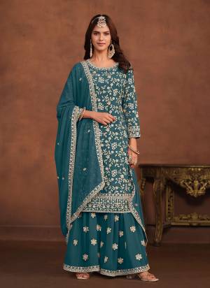 Attrective These Plazzo Suit in Fine Colored Pair With Bottom And Dupatta.These Top And Dupatta Are Fabricated On Faux Georgette Pair With Santoon Bottom.Its Beautified With Santoon Inner.Its Beautified With Designer Heavy Embroidery Work.