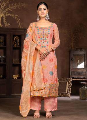 Attrective These Suit in Fine Colored Pair With Bottom And Dupatta.These Top Are Organza And Dupatta Are Fabricated On Organza Pair With Santoon Bottom.Its Beautified With Wevon Designer With Hand Work.