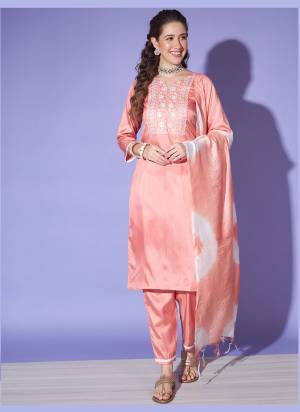 Attrective These Readymade Suit in Fine Colored Pair With Bottom And Dupatta.These Top And Bottom Are Fabricated On South Silk Pair With Cotton Silk Dupatta.Its Beautified With Designer Embroidery Work.