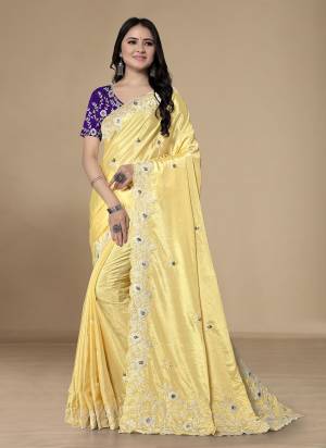 Attrective Look These Saree in Fine Colored.These Saree Are Chinon Silk And Blouse is Art Silk Fabricated.Its Beautified With Designer Embroidery Work.