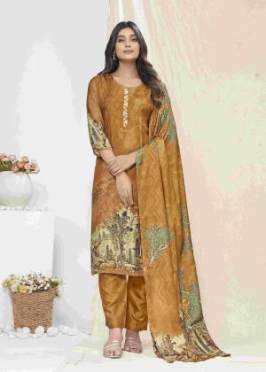 Garb These Beautiful Looking Readymade Printed Suits.These Top And Dupatta Are Muslin Silk And Bottom Are Gadwal Silk Fabricated.Its Beautified With Disigner Digital Printed, Embroidery Work.