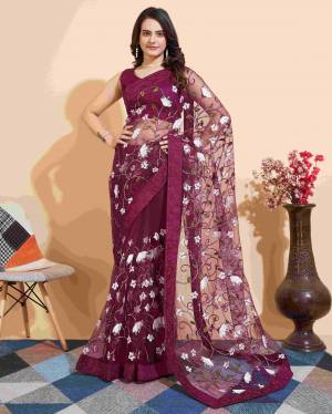 Attrective Look These Saree in Fine Colored.These Saree Are Soft Net And Blouse is Mono Banglori Fabricated.Its Beautified With Designer Multy Thread Embroidery Work.