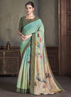 Attrective Look These Festive Wear Saree in Fine Colored.These Saree And Blouse is Fabricated On Natural Silk.Its Beautified With Wevon Jari Designer With Digital Printed.