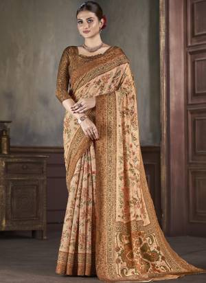 Attrective Look These Festive Wear Saree in Fine Colored.These Saree And Blouse is Fabricated On Natural Silk.Its Beautified With Wevon Jari Designer With Digital Printed.