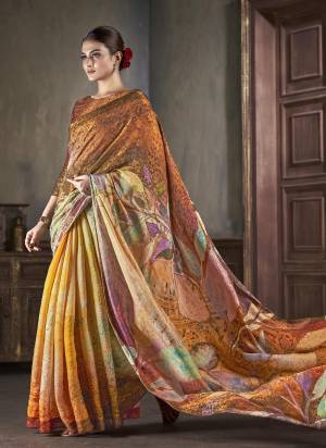 Attrective Look These Festive Wear Saree in Fine Colored.These Saree And Blouse is Fabricated On Natural Silk.Its Beautified With Wevon Jari Designer With Digital Printed.