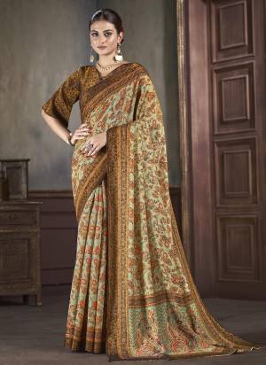 Attrective Look These Festive Wear Saree in Fine Colored.These Saree And Blouse is Fabricated On Natural Silk.Its Beautified With Wevon Jari Designer With Digital Printed.