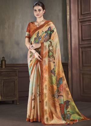 Attrective Look These Festive Wear Saree in Fine Colored.These Saree And Blouse is Fabricated On Natural Silk.Its Beautified With Wevon Jari Designer With Digital Printed.