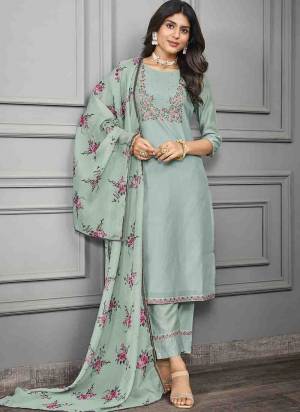 Garb These Beautiful Looking Readymade Suits.These Top Are Cotton Silk And Bottom Are Chander And Dupatta Are Organza Fabricated.Its Beautified With Disigner Embroidery Work With Digital Printed Dupatta.