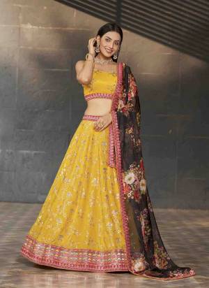 For A Designer Look,Grab These Lehenga Choli in Fine Colored.These Lehenga Are Georgette And Blouse Are Fabricated On Georgette Pair With Dupatta Are Organza.Its Beautified With Designer Jari,Sequance Embroidery Work.