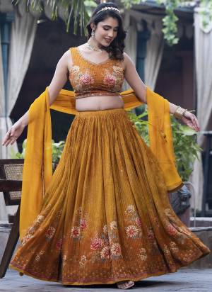 For A Designer Look,Grab These Lehenga Choli in Fine Colored.These Lehenga Are Chinon And Blouse Are Fabricated On Chinon Pair With Dupatta Are Chinon.Its Beautified With Designer Digital Printed,Sequance Embroidery With Hand Work.