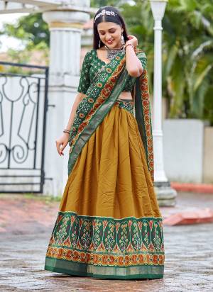 Attrective Looking This Partywear Fine Color Designer Choli Fabric Cotton And Lahenga Cotton And Dupatta Cotton In Fabricated Beautified With Attrective Disigner Printed. Buy Now.