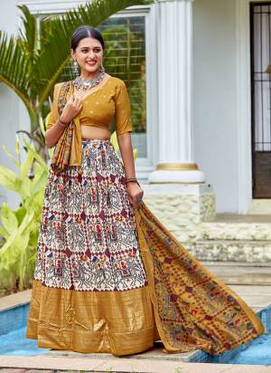 Attrective Looking This Partywear Fine Color Designer Choli Fabric Cotton And Lahenga Cotton And Dupatta Cotton In Fabricated Beautified With Attrective Disigner Printed. Buy Now.