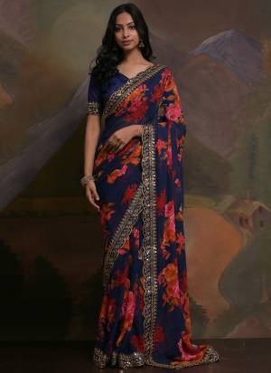 Attrective Look These Saree in Fine Colored.These Saree Are Georgette And Blouse is Mono Banglori Fabricated.Its Beautified With Designer Printed With Coding,Sequance Embroidery Work Lace Border.