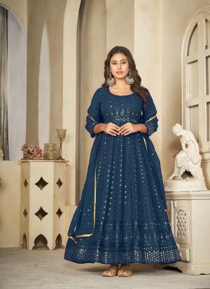 Looking These Anarkali Suit in Fine Colored Pair With Bottom And Dupatta.These Top Are Georgette And Dupatta Are Fabricated On Georgette Pair With Crepe Bottom.Its Beautified With Heavy Designer Embroidery Work.