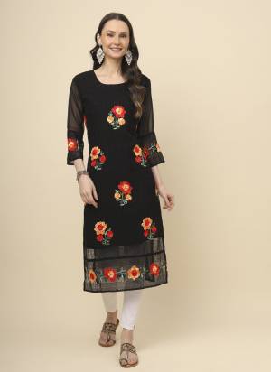 Attrective These Beautiful Looking Readymade Long Kurti.These Kurti is Fabricated On Georgette With Crepe Inner.Its Beautified With Designer Multy Thread Embroidery Work.