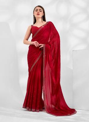 Garb These Fancy Saree in Fine Colored.These Saree Are Satin Chiffon And Blouse is Fabricated On Art Silk Pair.Its Beautified With Heavy Swarovski Work Disigner.