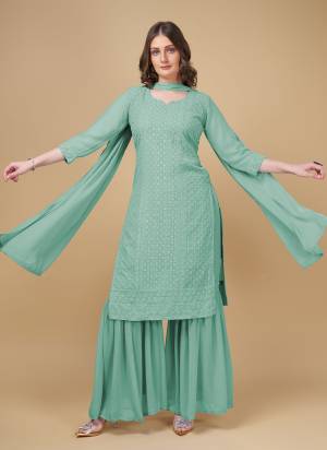 Attrective These Party Wear Sharara Suit in Fine Colored Pair With Bottom And Dupatta.These Top Are Georgette And Dupatta Are Georgette And Pair With Georgette Bottom.Its Beautified With Santoon Inner.Its Beautified With Heavy Designer Embroidery Work.